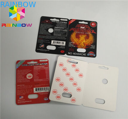 Faccia scorrere le pillole maschii di potenziamento della carta dell'inserzione della bolla che imballano la finitura di superficie 3D