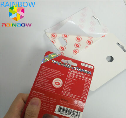 Faccia scorrere le pillole maschii di potenziamento della carta dell'inserzione della bolla che imballano la finitura di superficie 3D