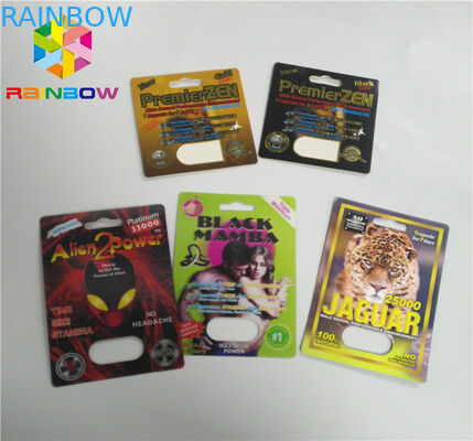 Pacchetto straniero d'imballaggio della capsula delle pillole della carta di rinoceronte 3d della polvere della carta su ordinazione della bolla