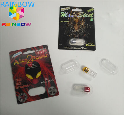 Pacchetto straniero d'imballaggio della capsula delle pillole della carta di rinoceronte 3d della polvere della carta su ordinazione della bolla