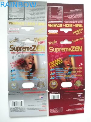 Carte prime sessuali della bolla di effetto di zen 3D della scatola di carta dell'esposizione 3D di potere maschio per le pillole