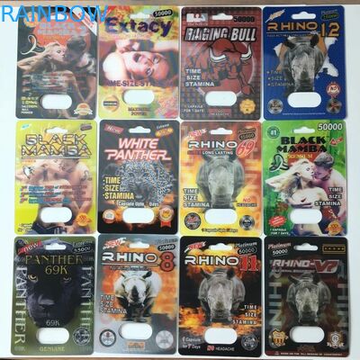 Carte prime sessuali della bolla di effetto di zen 3D della scatola di carta dell'esposizione 3D di potere maschio per le pillole