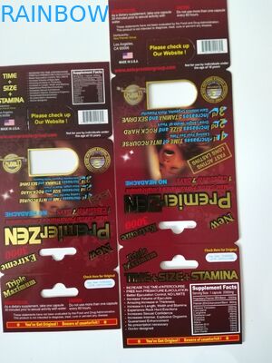 Scatola di carta della carta sessuale maschio 3D di potere che imballa effetto primo di zen 3D per le pillole del sesso