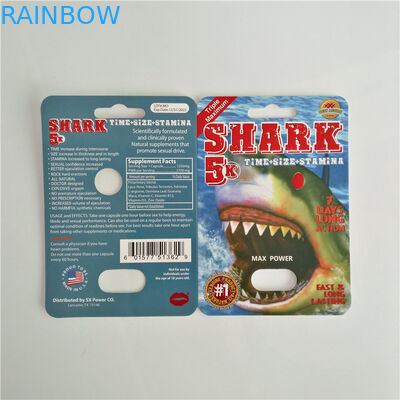 Pacchetto maschio d'imballaggio delle pillole di potenziamento della carta di carta della bolla con la pallottola di plastica