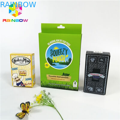 La marca su ordinazione riciclabile di progettazione di logo ha stampato le scatole di carta di carta di timbratura calde UV con il foro di caduta per i cosmetici del regalo