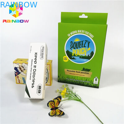 La marca su ordinazione riciclabile di progettazione di logo ha stampato le scatole di carta di carta di timbratura calde UV con il foro di caduta per i cosmetici del regalo