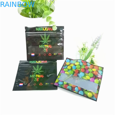 Incenso di erbe trasparente che imballa di alluminio laterale della chiusura lampo quella piccola il chiaro