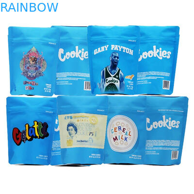 Il bambino di plastica resistente sta sulla dimensione d'imballaggio delle borse 3.5g del fiore biodegradabile del sacchetto