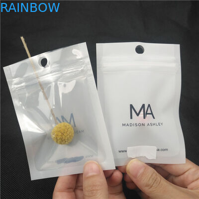 Imballaggio di plastica brillante lucido anteriore trasparente dei gioielli della collana dei sacchetti della chiusura lampo