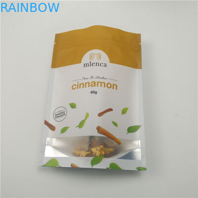 Le borse cosmetiche della chiusura lampo bianca opaca del fondo stanno sulla cannella di Doypack 40g