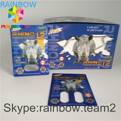 Blister sessuale maschio di potenziamento che imballa le scatole di presentazione della carta di 350g 400g per la capsula