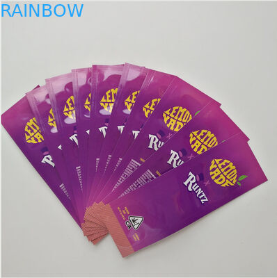 Tre sacchetti di plastica della guarnizione laterale che imballano la borsa superiore della chiusura lampo per la cannabis dell'erbaccia di CBD