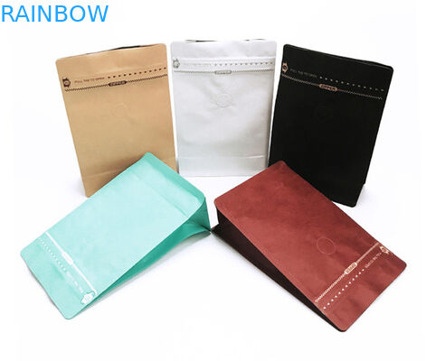 Bustine di tè del fondo piatto che imballano la carta kraft Risigillabile stampata abitudine con la valvola