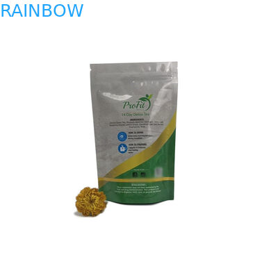 Le bustine di tè amichevoli di Eco che imballano l'imballaggio della borsa del sacchetto stanno su Mylar con la serratura della chiusura lampo