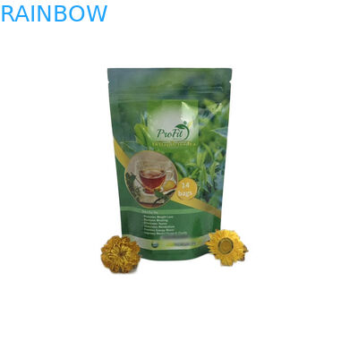 Le bustine di tè amichevoli di Eco che imballano l'imballaggio della borsa del sacchetto stanno su Mylar con la serratura della chiusura lampo