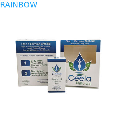 Contenitore di carta di cartone bianco lucido che imballa applicazione al minuto del lavaggio del corpo di cura di pelle