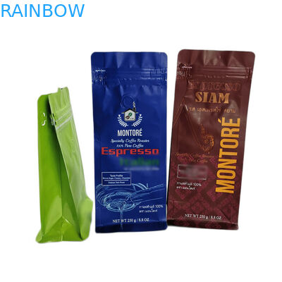 Bustine di tè di superficie lucide che imballano la saldatura a caldo del sacchetto della scatola del fondo piatto delle borse di caffè 250g