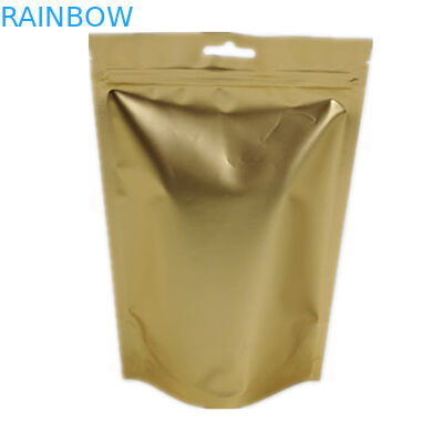 Di plastica risigillabili stanno sul  di alluminio dell'oro delle borse dell'imballaggio del caffè del sacchetto