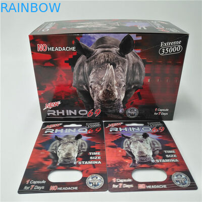 Imballaggio di plastica della carta della bolla delle pillole di rinoceronte stampato abitudine