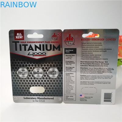 imballaggio maschio della carta della bolla della carta delle pillole 3D di rinoceronte del cappuccio di 12mm