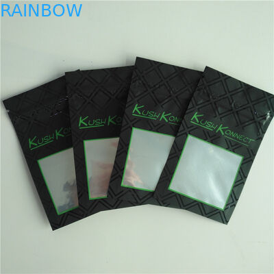 Fiore su ordinazione di Logo Kush Connect Packaging Bag Hemp che imballa la borsa laterale della guarnizione tre con la chiusura lampo
