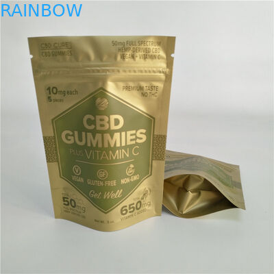 Digital che stampa borsa di Mylar della prova del sacchetto di Matte Gold Stand Up Zipper la piccola per le erbacce