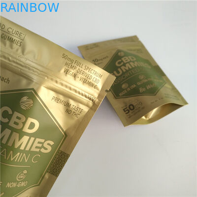 Digital che stampa borsa di Mylar della prova del sacchetto di Matte Gold Stand Up Zipper la piccola per le erbacce