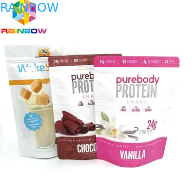 Il supporto riutilizzabile sul sacchetto con il tipo piano d'imballaggio del sacchetto della chiusura lampo di stoccaggio a chiusura lampo dell'alimento ha stampato le borse