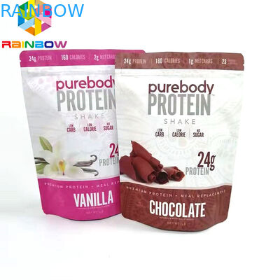 Il supporto riutilizzabile sul sacchetto con il tipo piano d'imballaggio del sacchetto della chiusura lampo di stoccaggio a chiusura lampo dell'alimento ha stampato le borse