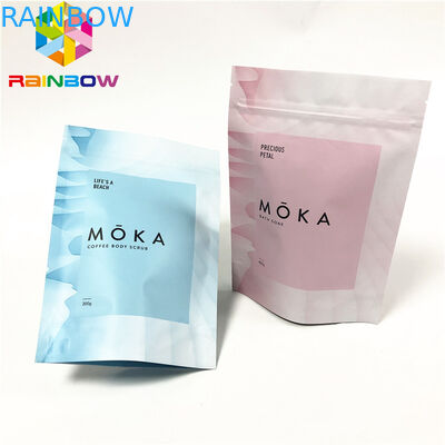 Il supporto laminato della stagnola sulle borse con il sacchetto a chiusura lampo di stampa su ordinazione per lo spuntino/corpo sfrega le borse d'imballaggio su misura