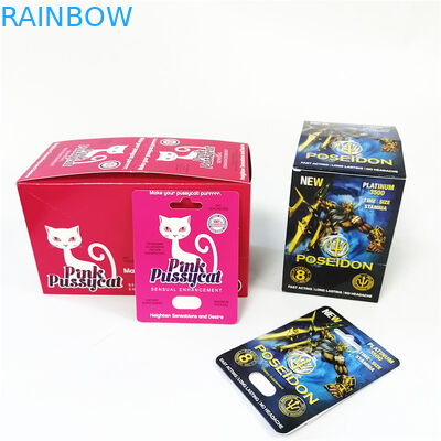 Carta rosa del contenitore di carta del Pussycat che imprime le carte d'imballaggio di timbratura calde delle scatole di presentazione della bolla sensuale di potenziamento