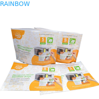 Borse riutilizzabili pulite dello sterilizzatore di microonda del bambino di BPA del vapore libero di cura con la cima a chiusura lampo