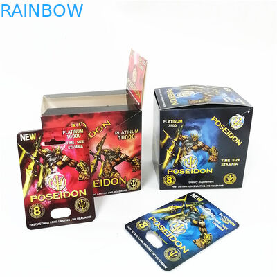 Pillole sessuali del sesso dei supplementi degli uomini della carta della bolla di rinoceronte che imballano il contenitore maschio della capsula della testa di pillola di potenziamento