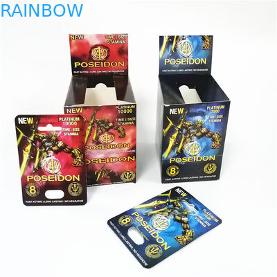 Pillole sessuali del sesso dei supplementi degli uomini della carta della bolla di rinoceronte che imballano il contenitore maschio della capsula della testa di pillola di potenziamento