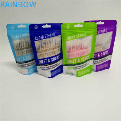 La prova di plastica dell'odore del bambino del commestibile della saldatura a caldo sta sull'imballaggio gommoso commestibile della serratura dello zip del sacchetto