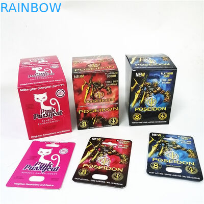 Pillole maschii di potenziamento della capsula di vendita calda di promozione che imballano la scatola di carta che stampa la carta di carta rosa del Pussycat