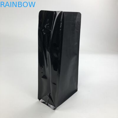 Matt Black Aluminum Foil stampato su ordinazione 250g 1kg 12oz con la borsa di caffè a chiusura lampo del fondo piatto