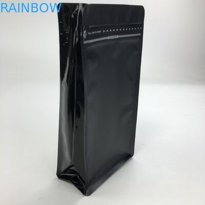 Matt Black Aluminum Foil stampato su ordinazione 250g 1kg 12oz con la borsa di caffè a chiusura lampo del fondo piatto