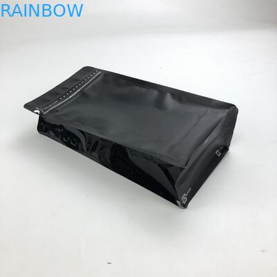 Matt Black Aluminum Foil stampato su ordinazione 250g 1kg 12oz con la borsa di caffè a chiusura lampo del fondo piatto