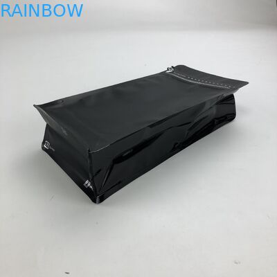 Matt Black Aluminum Foil stampato su ordinazione 250g 1kg 12oz con la borsa di caffè a chiusura lampo del fondo piatto