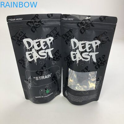 Matt Black Aluminum Foil stampato su ordinazione 250g 1kg 12oz con la chiusura lampo sta sul sacchetto con la chiara borsa della finestra