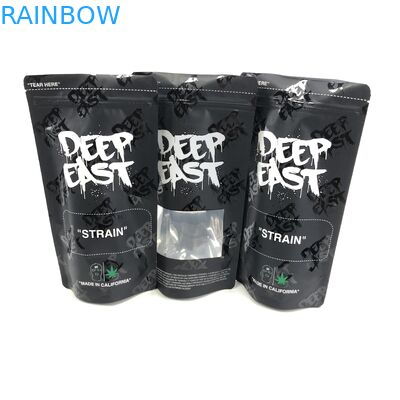 Matt Black Aluminum Foil stampato su ordinazione 250g 1kg 12oz con la chiusura lampo sta sul sacchetto con la chiara borsa della finestra