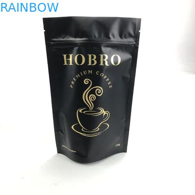 Matt Black Aluminum Foil stampato su ordinazione 250g 1kg con il sacchetto a chiusura lampo sta sul caffè Bean Bag Packaging