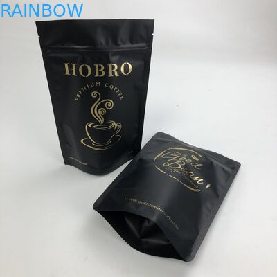 Matt Black Aluminum Foil stampato su ordinazione 250g 1kg con il sacchetto a chiusura lampo sta sul caffè Bean Bag Packaging