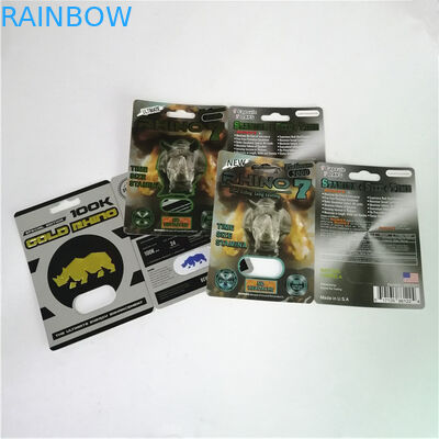 Capsula sessuale di potere delle pillole maschii della pantera nera/mamba/potenziamento di rinoceronte V7 che imballa le carte della bolla 3D con la scatola di carta