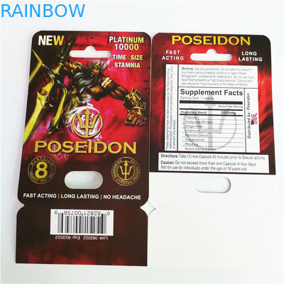 Esposizione d'imballaggio della scatola della stagnola della carta di rinoceronte 69 della pillola sessuale maschio di potenziamenti con le carte di carta