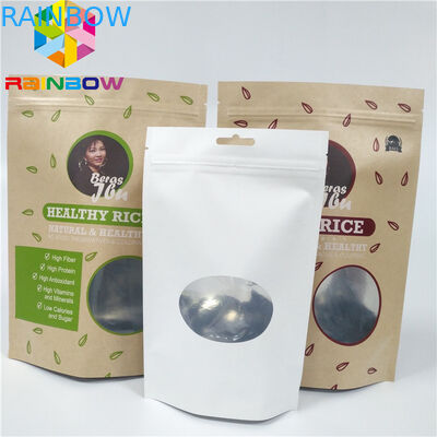 La chiusura lampo di carta kraft CMYK VMPET di Brown sta sul sacchetto