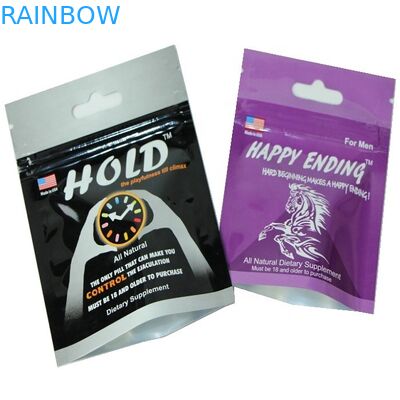 L'etichetta privata Hang Hole Ziplock Top Small stampato sventa la pillola sessuale maschio che imballa l'imballaggio di plastica per l'imballaggio delle pillole