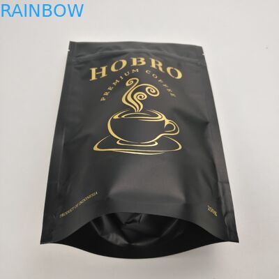 Stia sul caffè d'imballaggio Bean Packaging Bags With Valve della borsa del caffè della serratura dello zip di Matt Black Laminated Aluminum Foil