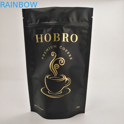 Stia sul caffè d'imballaggio Bean Packaging Bags With Valve della borsa del caffè della serratura dello zip di Matt Black Laminated Aluminum Foil